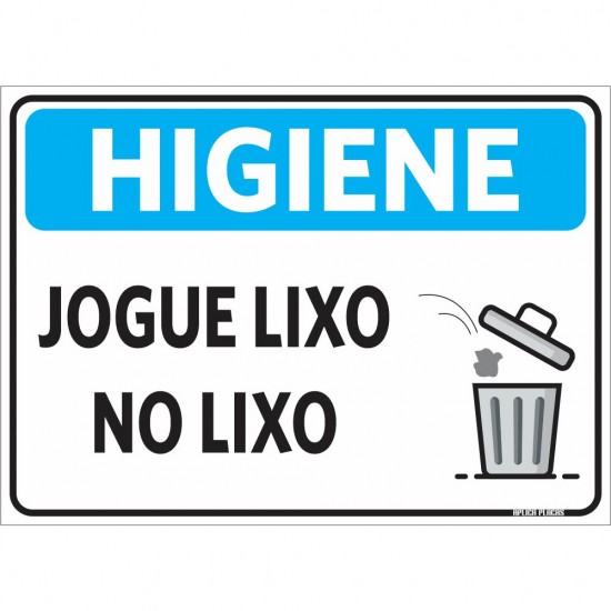 Placa de Sinalização Jogue Lixo no Lixo